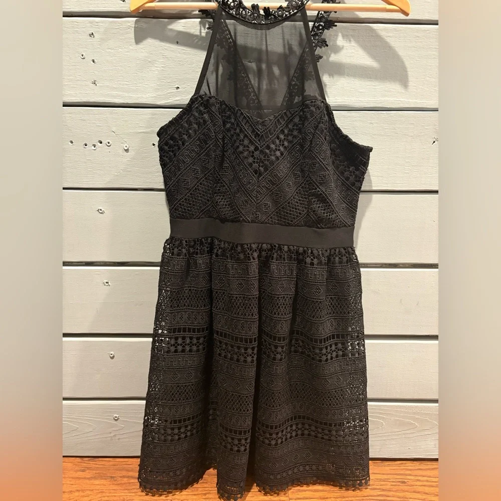 Francesca's Collections Black Lace Mini Dress - Picture 1 of 6